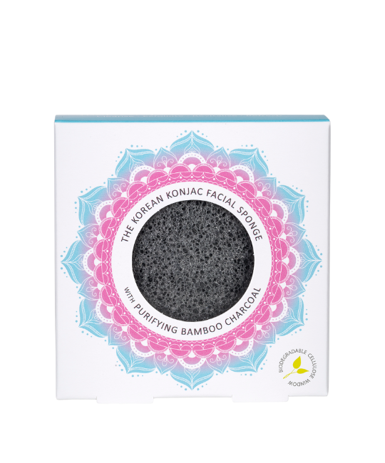 MANDALA KONJAC FACIAL SPONGE - BAMBOO CHARCOAL