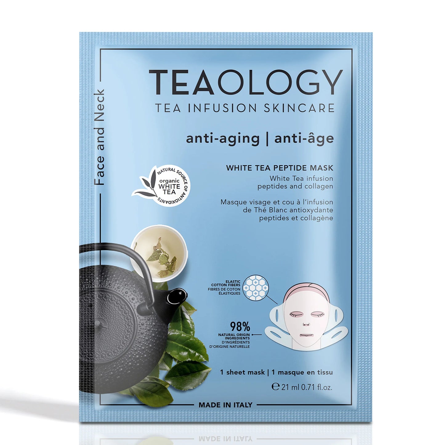 TEAOLOGY - WHITE TEA PEPTIDE MASK - MASCHERA MONOUSO ANTI ETA'