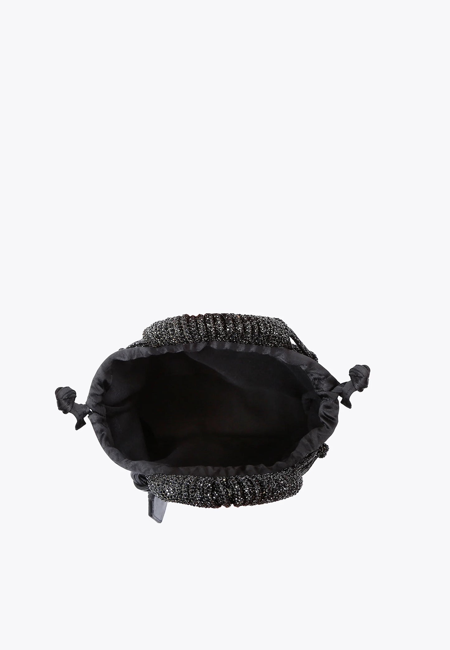 KURT GEIGER - SMALL MACRAME' CRYSTAL BAG - NERA - MINI BORSA GIOIELLO