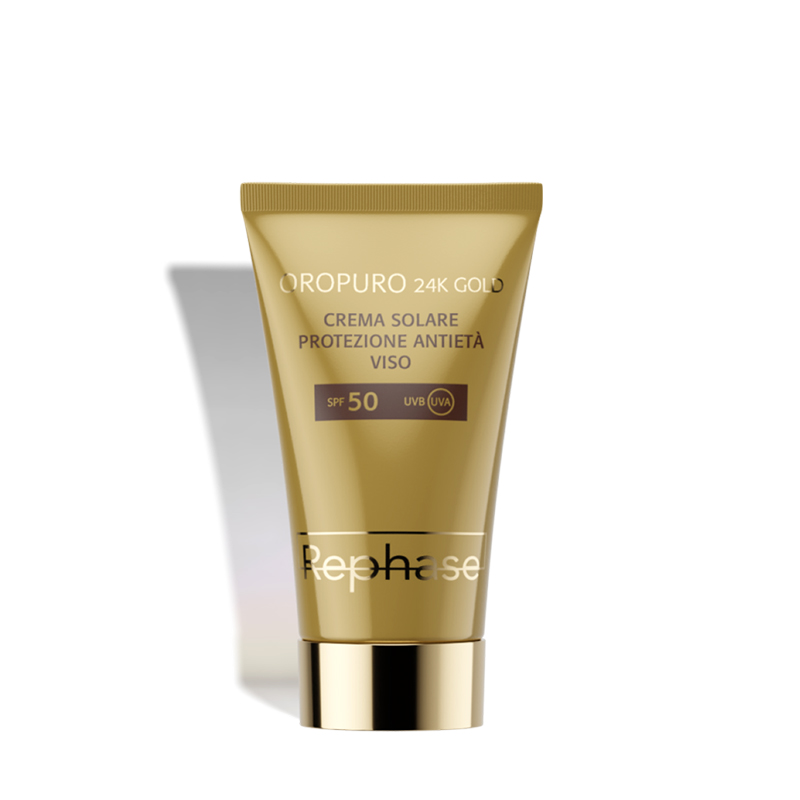 REPHASE - ORO PURO 24 K GOLD - CREMA SOLARE ANTI ETA' SPF 50