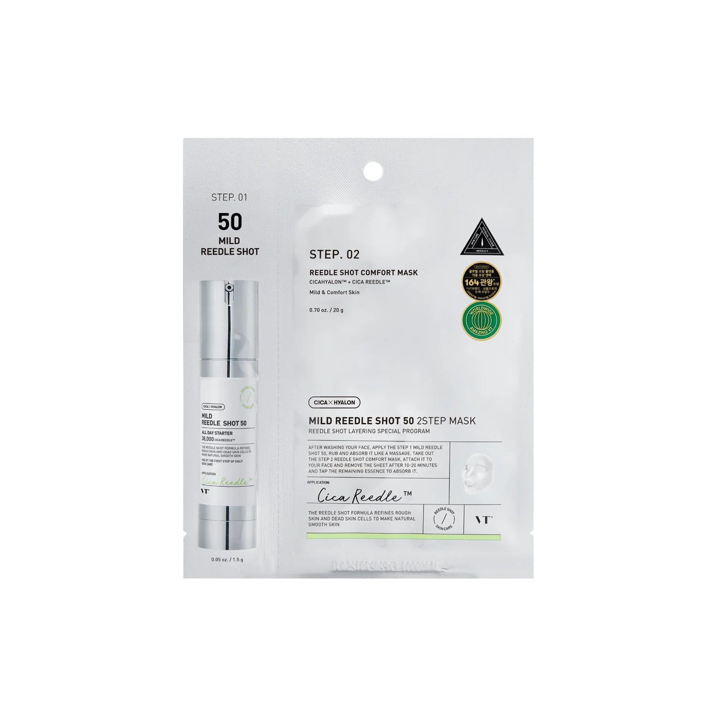 VT COSMETICS - MILD REDDLE SHOT 50+MASK - SIERO E MASCHERA MONOUSO