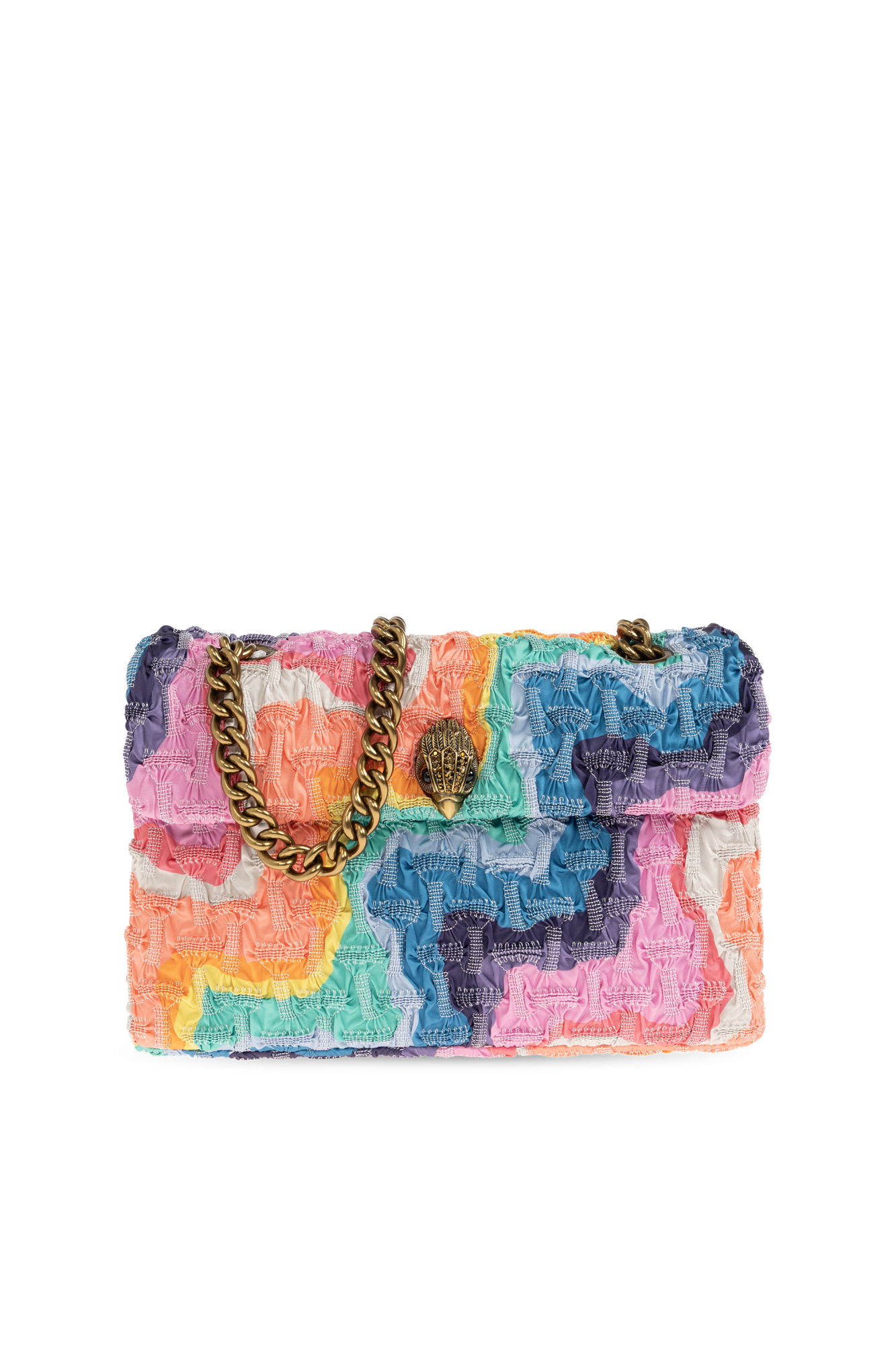 KURTH GEIGER - RUCHED FABRIC KENSINGTON MULTICOLOR - BORSA IN TESSUTO MULTICOLR