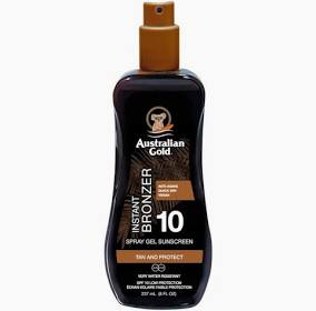 AUSTRALIAN GOLD-INSTANT BRONZER-SPF 10 SPRAY GELS CON EFFETTO BRONZER