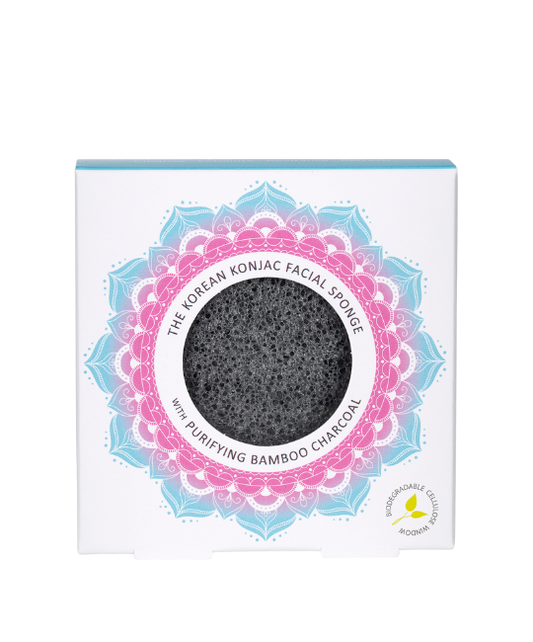 MANDALA KONJAC FACIAL SPONGE - BAMBOO CHARCOAL