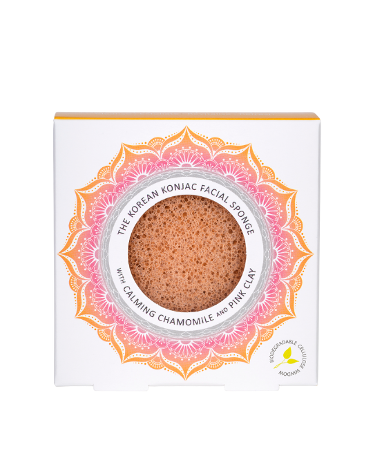 MANDALA KONJAC FACIAL SPONGE - CHAMOMILE & PINK CLAY