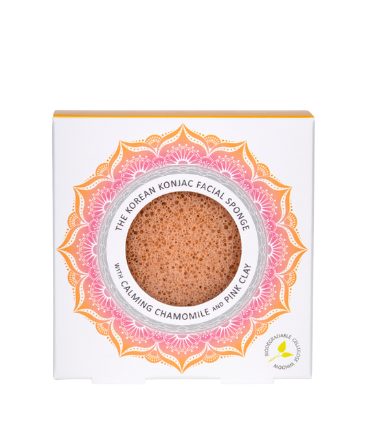 MANDALA KONJAC FACIAL SPONGE - CHAMOMILE & PINK CLAY