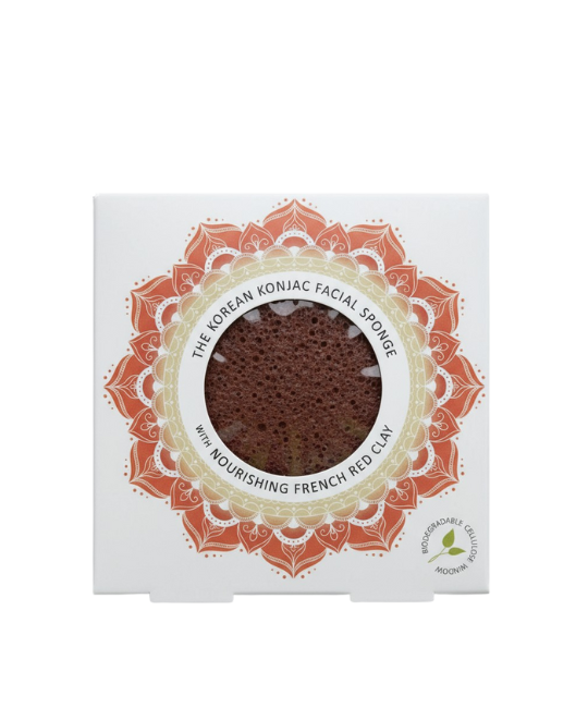 MANDALA KONJAC FACIAL SPONGE - RED CLAY