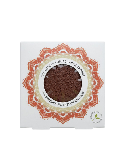 MANDALA KONJAC FACIAL SPONGE - RED CLAY