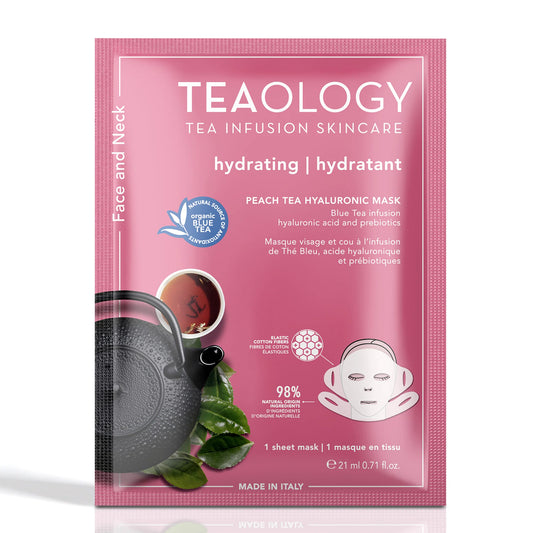 TEAOLOGY - PEACH TEA HYALURONIC MASK - MASCHERA VISO MONOUSO AL TE' ALLA PESCA