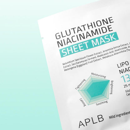APLB - GLUTATHIONE NIACINAMIDE SHEET MASK - CONFEZIONE DA 10 MASCHERE