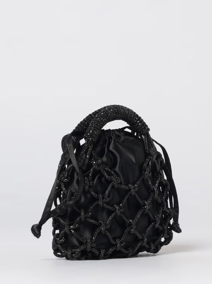 KURT GEIGER - SMALL MACRAME' CRYSTAL BAG - NERA - MINI BORSA GIOIELLO