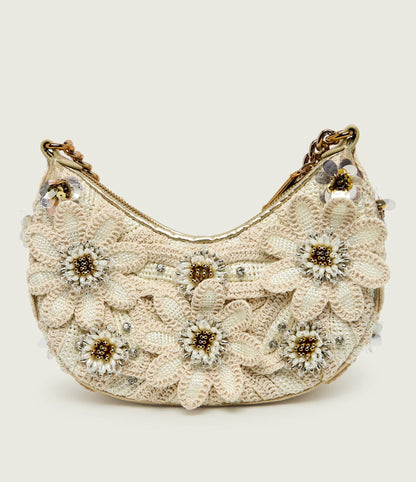KURT GEIGER - SM CHELSEA CHAIN HOBO CREAM COMB - BORSETTA GIOIELLO