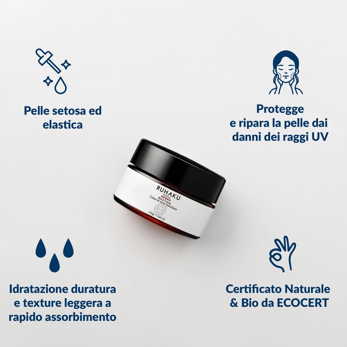 RUHAKU - MOISTURIZING CREAM - CREMA VISO ULTRA IDRATANTE