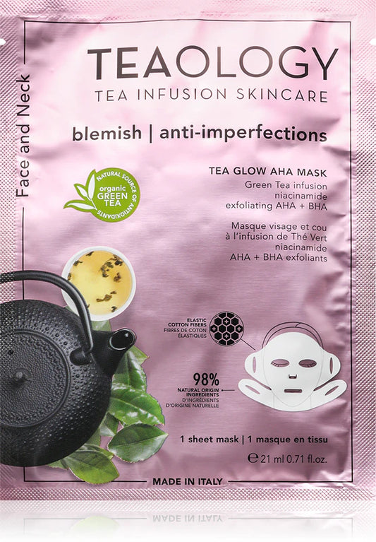 TEAOLOGY - TEA INFUSION - BLEMISH - ANTI IMPERFEZIONI - MASCHERA MONOUSO VISO E COLLO